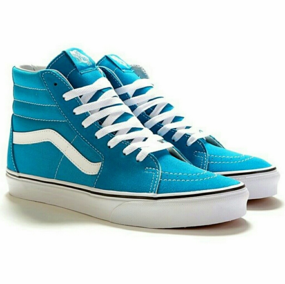 *New* Teal Turquoise Blue High Top Vans Size 9